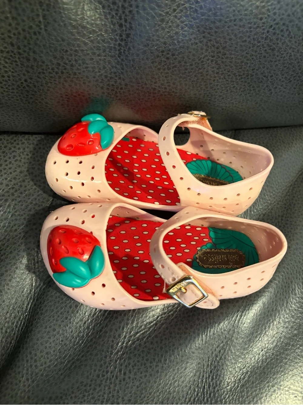 Mini Melissa Pink Strawberry Jelly Mary Jane Shoes